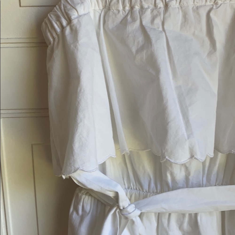NWT Joie Rindinya Ruffled Scalloped Midi Dress White S - Picture 8 of 10